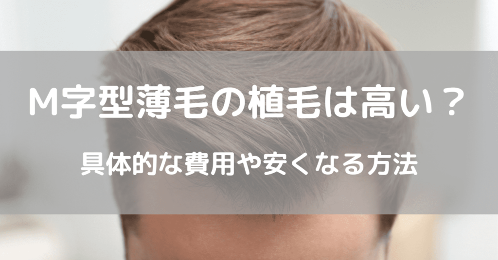 M字ハゲは植毛費用が高くなるからやめたほうが良い？安く植毛する6つの方法