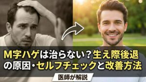 M字ハゲは治らない？生え際後退の原因・セルフチェックと改善方法を医師が解説