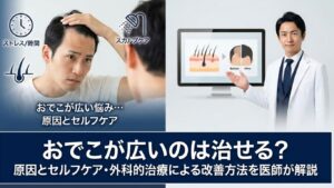 おでこが広いのは治せる？原因とセルフケア・外科的治療による改善方法を医師が解説